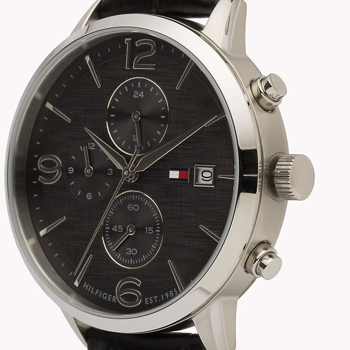 Tommy Hilfiger 1710361 zegarek srebrny klasyczny Męskie pasek