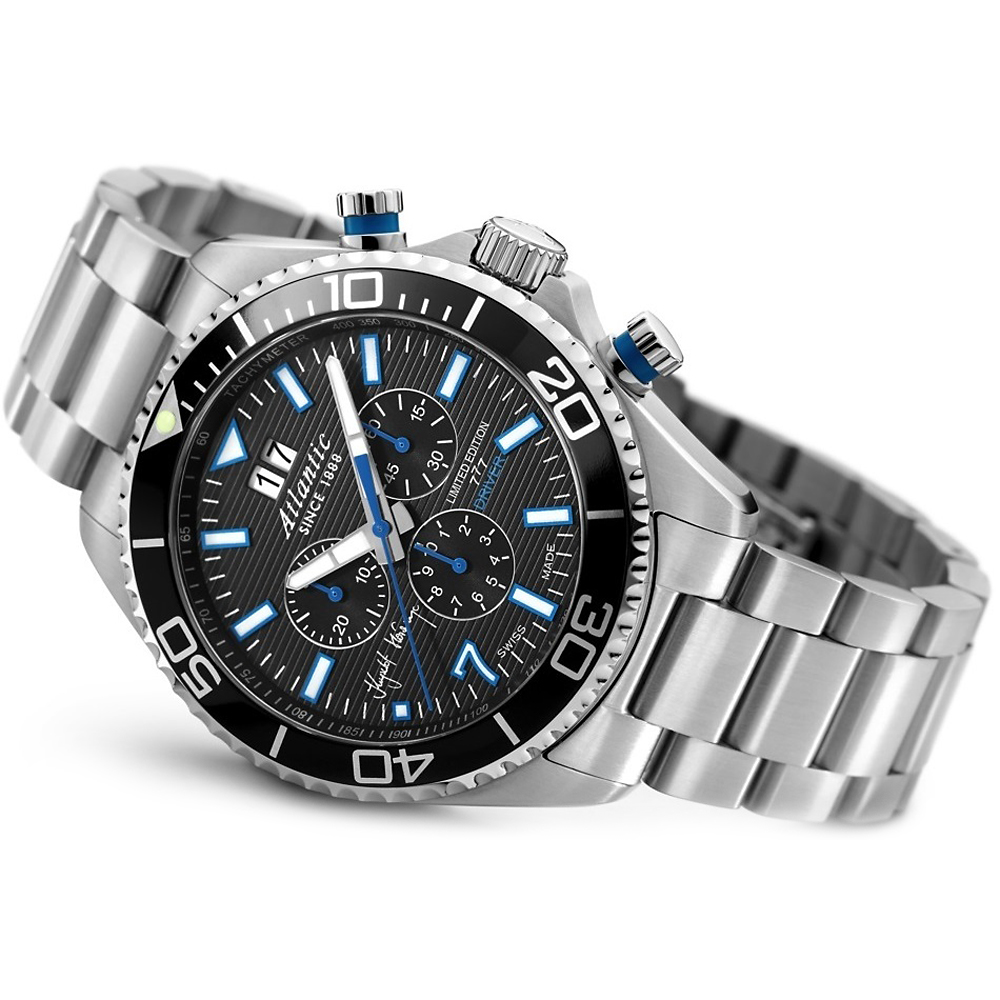 zegarek Atlantic 55475.47.65BP Worldmaster Driver 777 Krzysztof Hołowczyc Limited Edition męski z tachometr Worldmaster