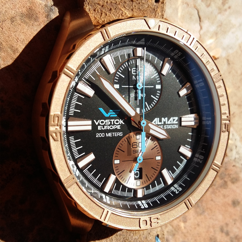 zegarek Vostok Europe 6S11-320O266 Almaz Bronze męski z chronograf Almaz