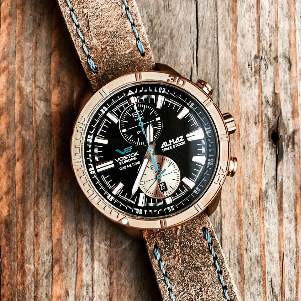 Vostok Europe 6S11-320O266 Almaz Bronze Almaz klasyczny zegarek różowe złoto