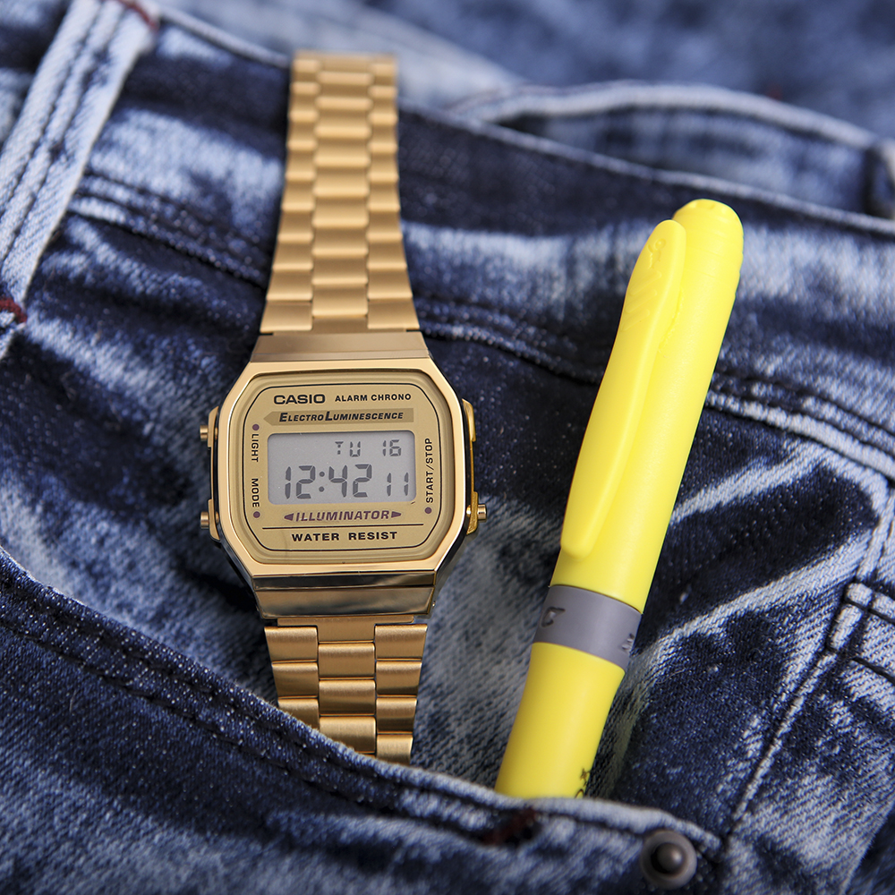 Casio Vintage A168WG-9EF męski zegarek VINTAGE Maxi bransoleta - miniatura 4