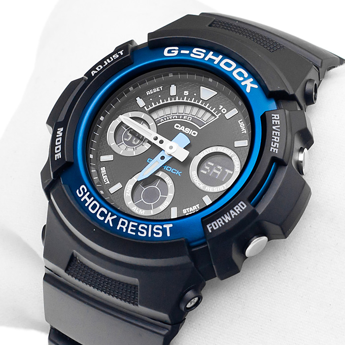 Casio AW-591-2AER Blue Devil G-SHOCK Original sportowy zegarek czarny