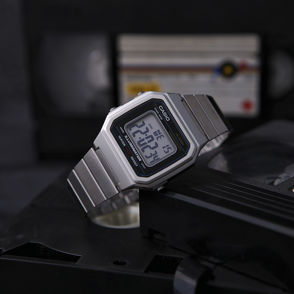 Casio Vintage B650WD-1AEF VINTAGE Maxi retro zegarek srebrny