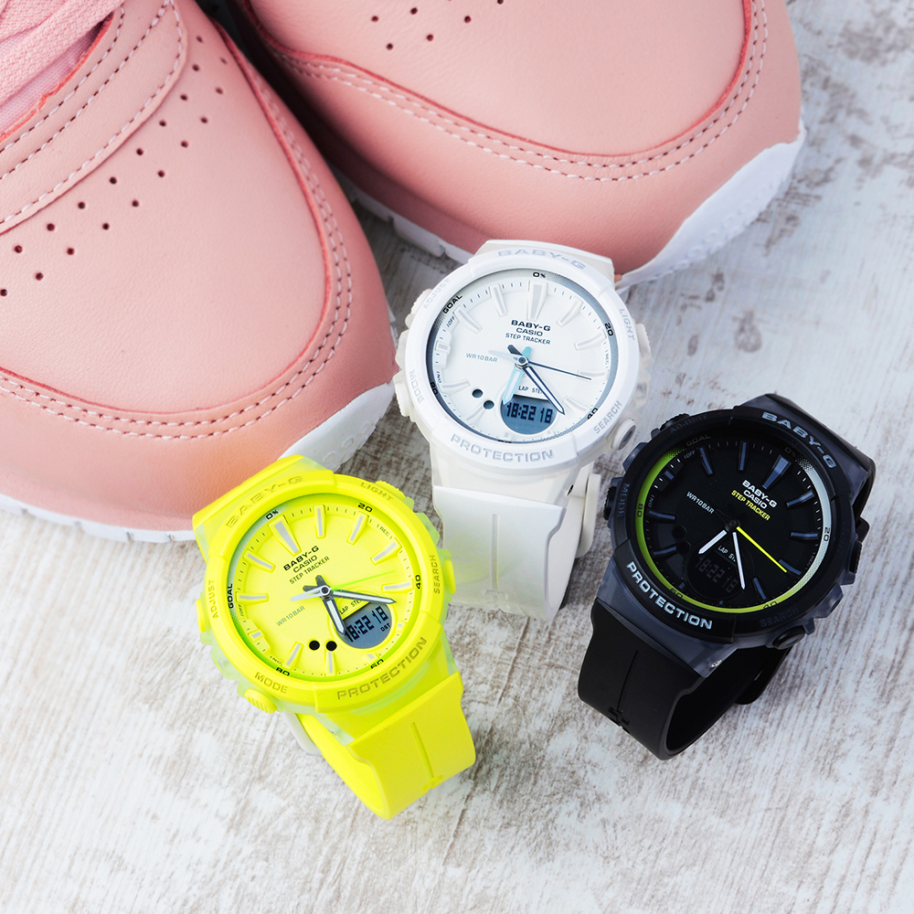 Casio BGS-100-7A1ER Baby-G Step Tracker Baby-G sportowy zegarek biały