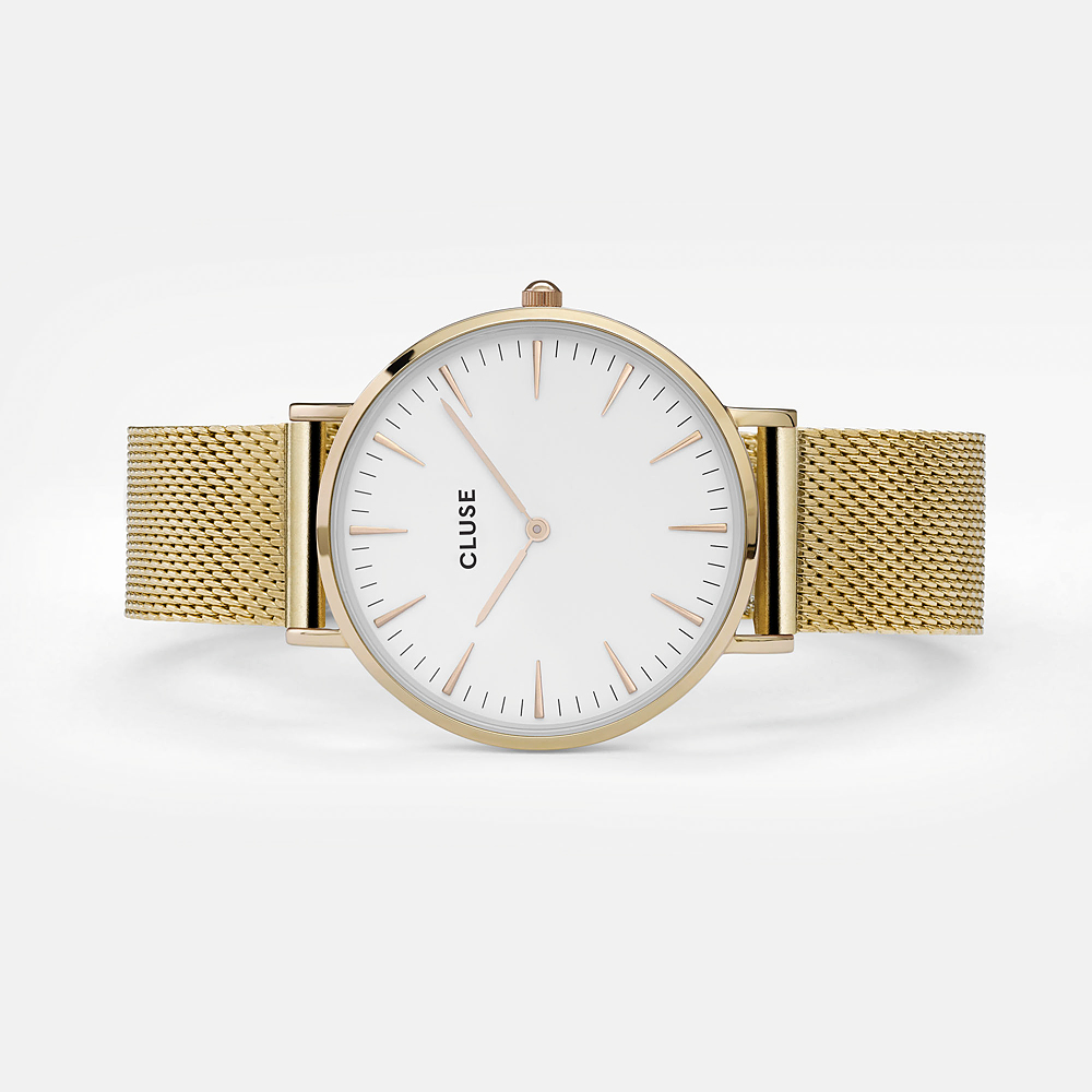 Cluse CW0101201009 La Boheme Gold/White zegarek damski klasyczny mineralne