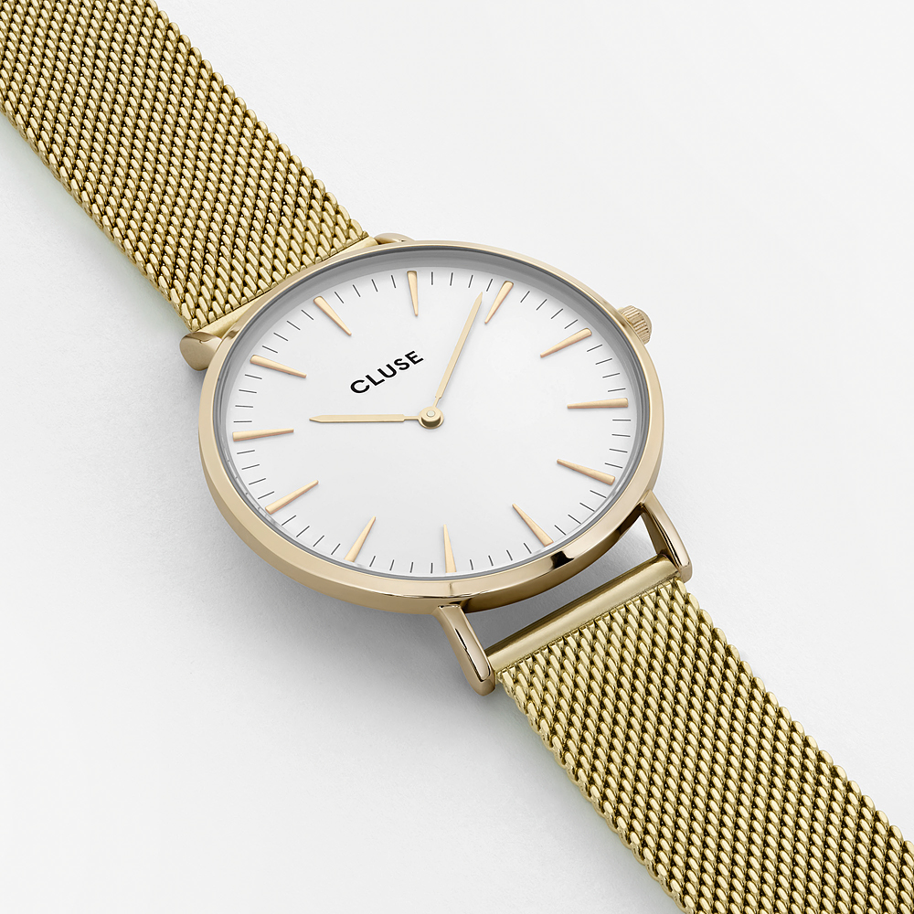 Cluse CW0101201009 Gold/White La Boheme klasyczny zegarek złoty