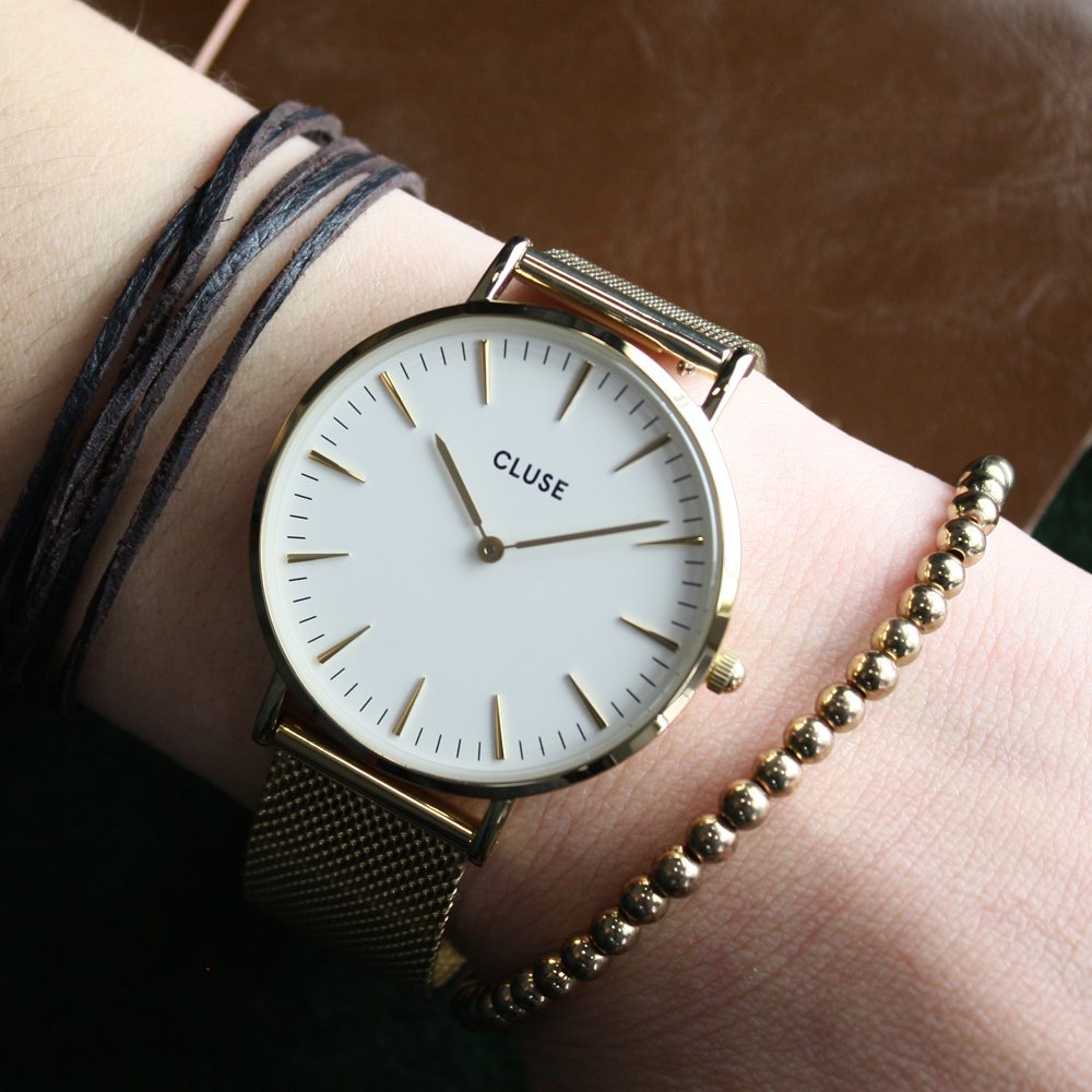 zegarek Cluse CW0101201009 Gold/White La Boheme mineralne