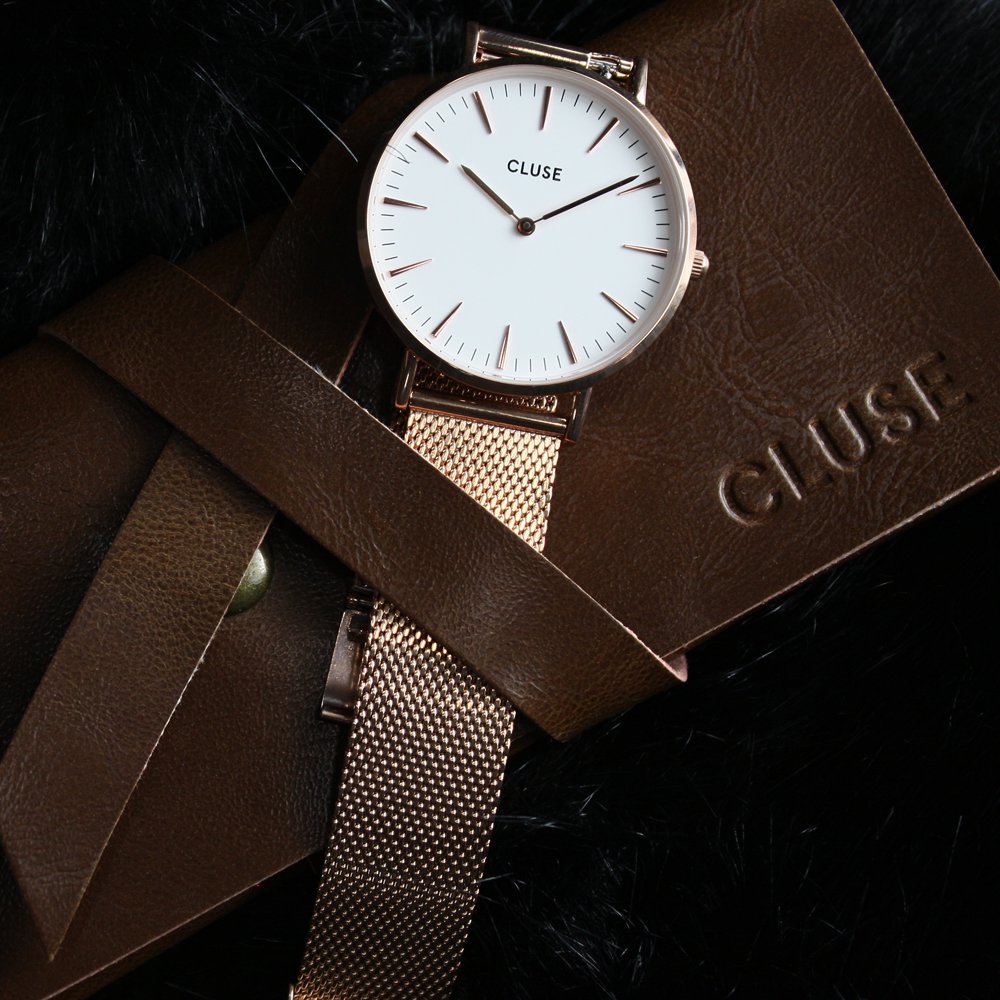 Cluse CW0101201001 Rose Gold/White La Boheme fashion/modowy zegarek różowe złoto