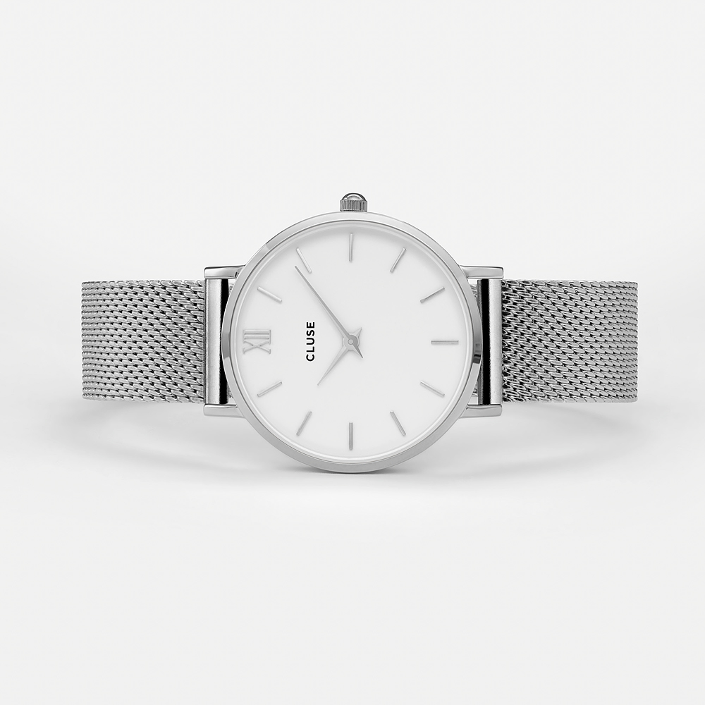 Cluse CW0101203002 Mesh Silver White Minuit klasyczny zegarek srebrny - miniatura 4