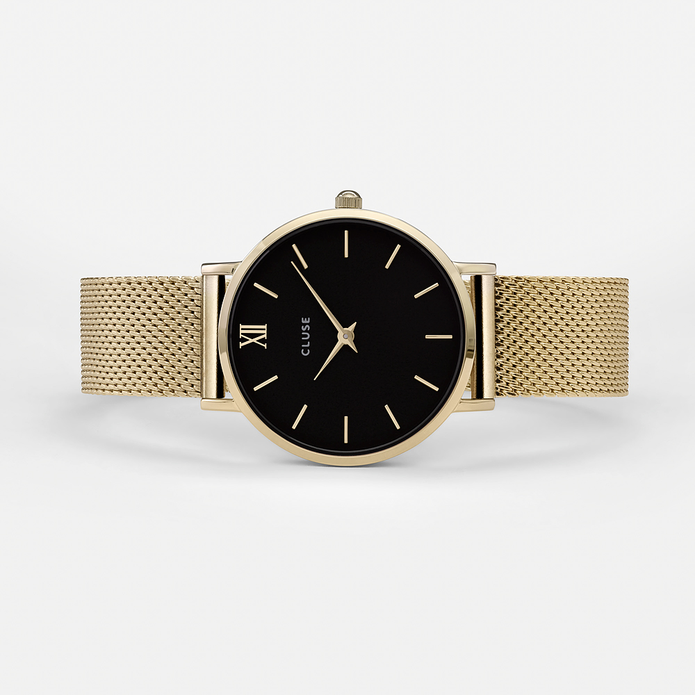 Cluse CW0101203017 Minuit Mesh Gold/Black zegarek damski fashion/modowy mineralne - miniatura 3