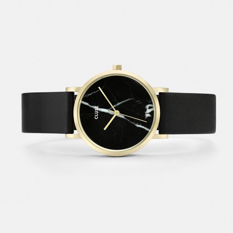 Cluse CL40102 La Roche Petite Gold Black Marble/Black zegarek damski klasyczny mineralne - miniatura 2