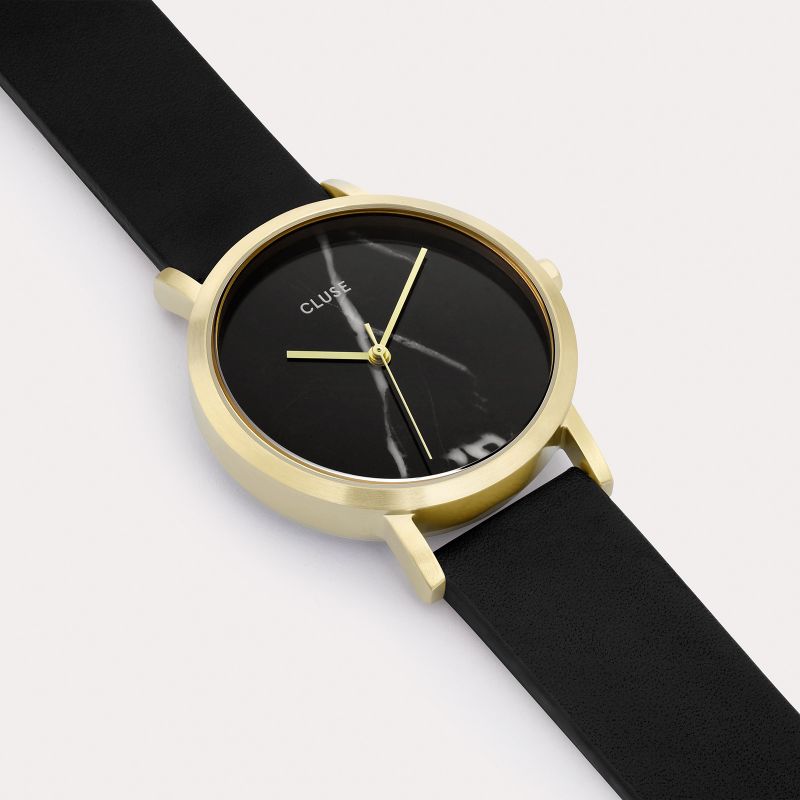 Cluse CL40102 Petite Gold Black Marble/Black La Roche klasyczny zegarek złoty - miniatura 3