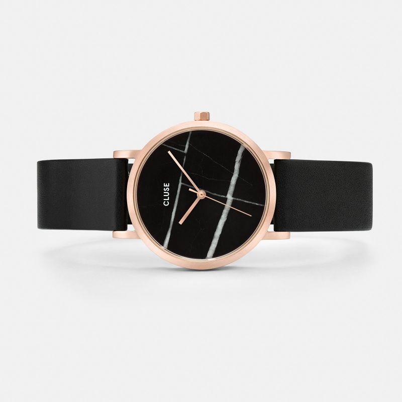 Cluse CL40104 La Roche Petite Rose Gold Black Marble/Black zegarek damski klasyczny mineralne