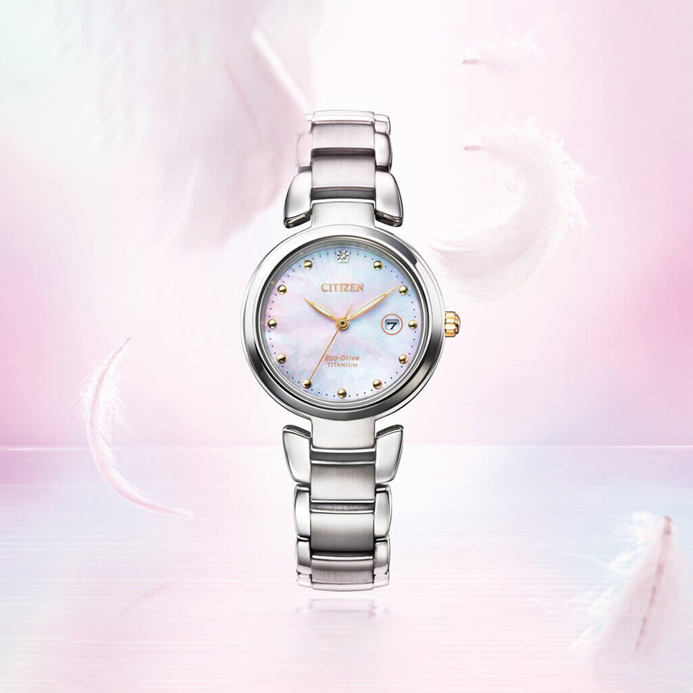 Citizen EW2506-81Y Titanium zegarek damski klasyczny szafirowe