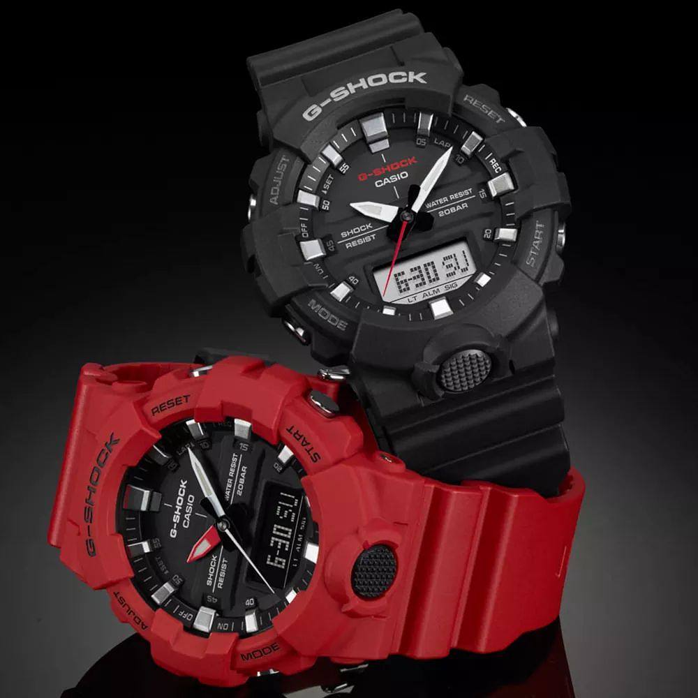 G-Shock GA-800-4AER G-SHOCK Original 3 HANDS MID SIZE zegarek męski sportowy mineralne