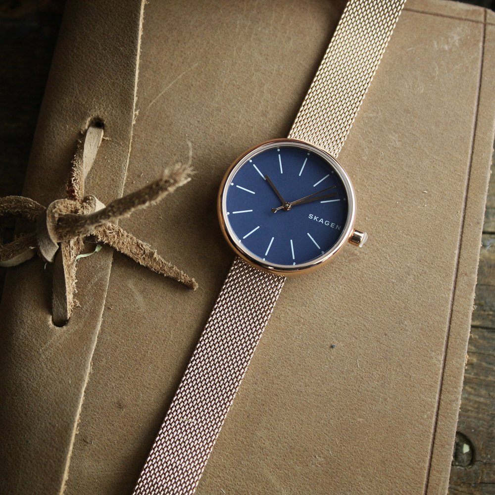 Skagen SKW2593 zegarek różowe złoto fashion/modowy Signatur bransoleta