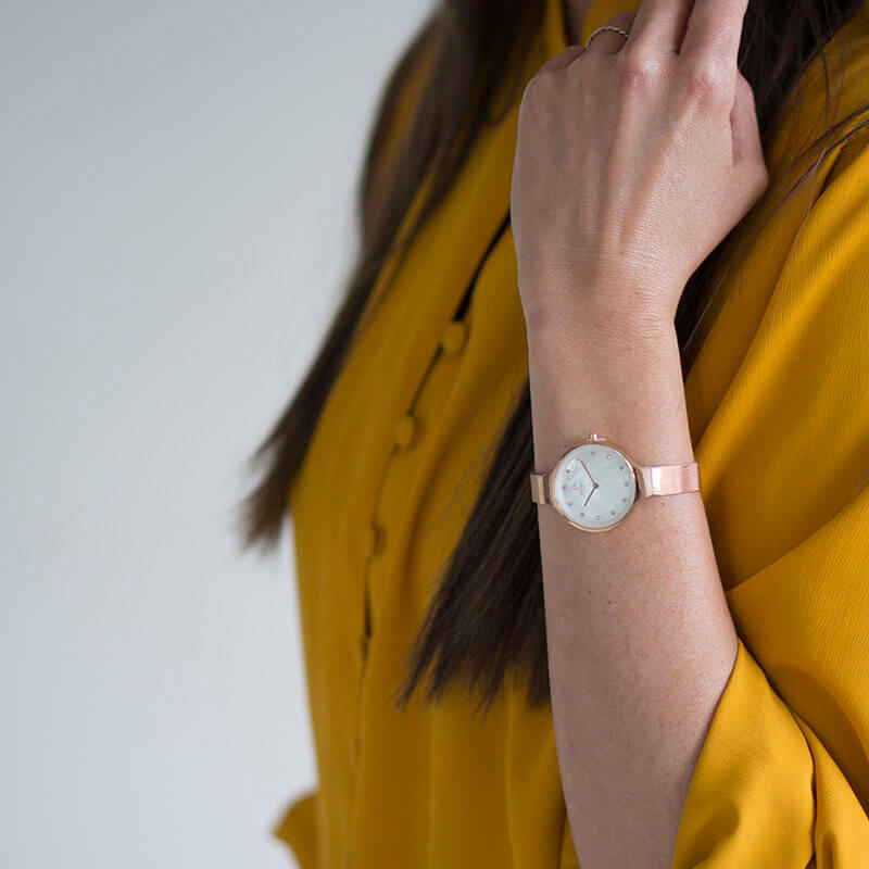 Obaku Denmark V173LXVWMV zegarek różowe złoto fashion/modowy Slim bransoleta