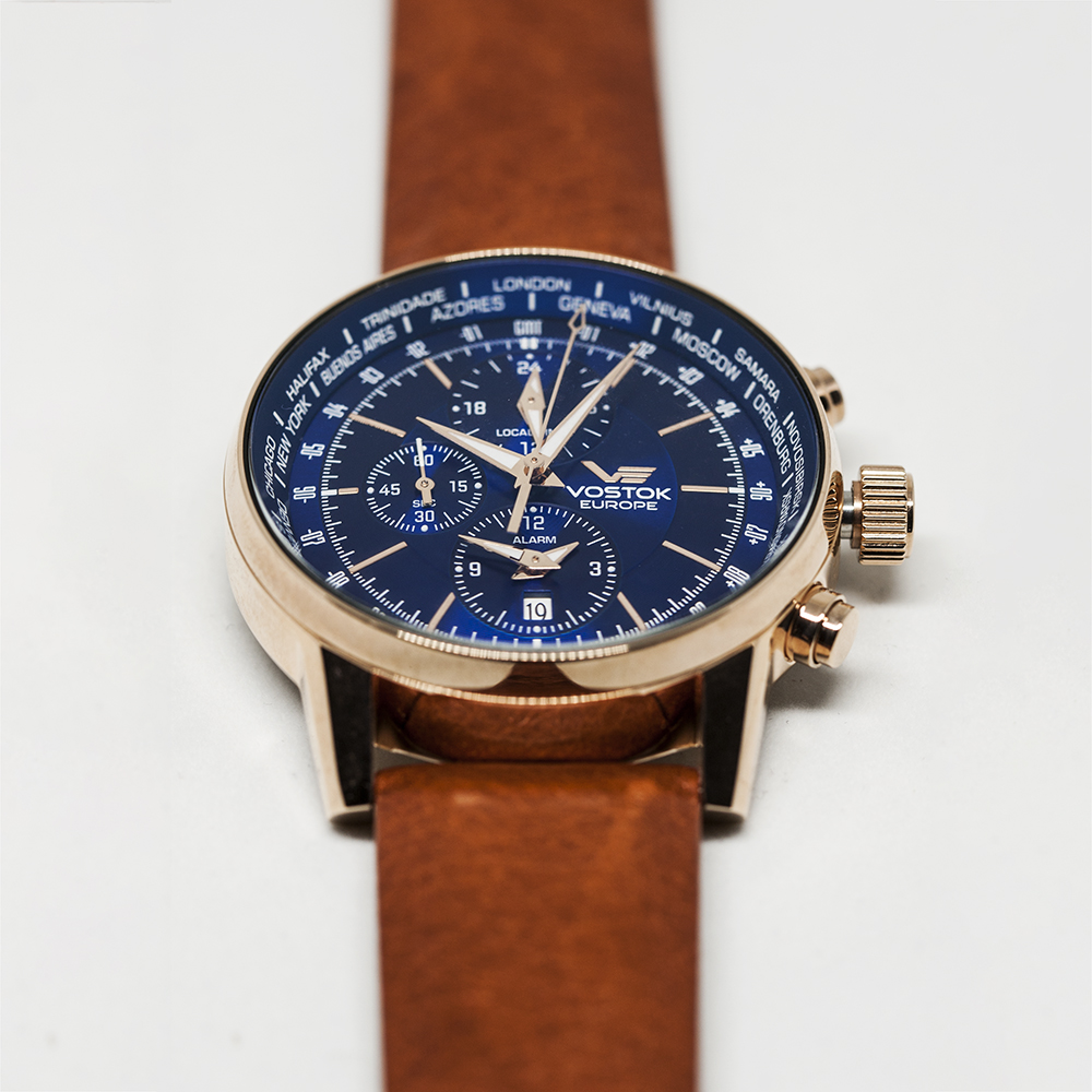 Vostok Europe YM26-5609256 Limousine Chrono Limousine elegancki zegarek różowe złoto