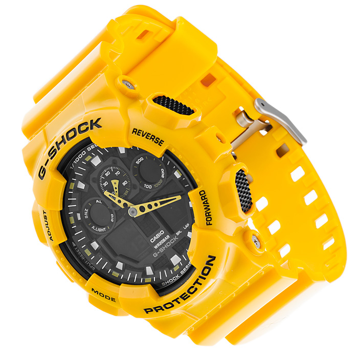 G-Shock GA-100A-9AER zegarek żółty sportowy G-SHOCK Original pasek