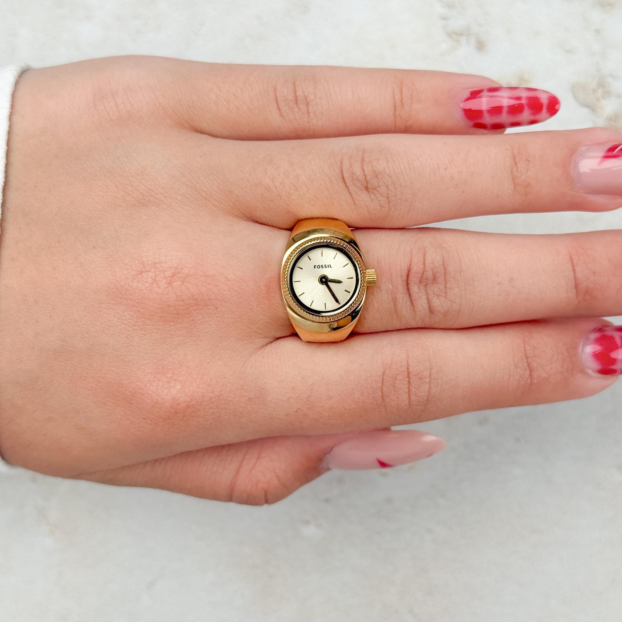 Zegarek Fossil Ring Gold Stainless Steel 15mm - damski  - miniatura 17
