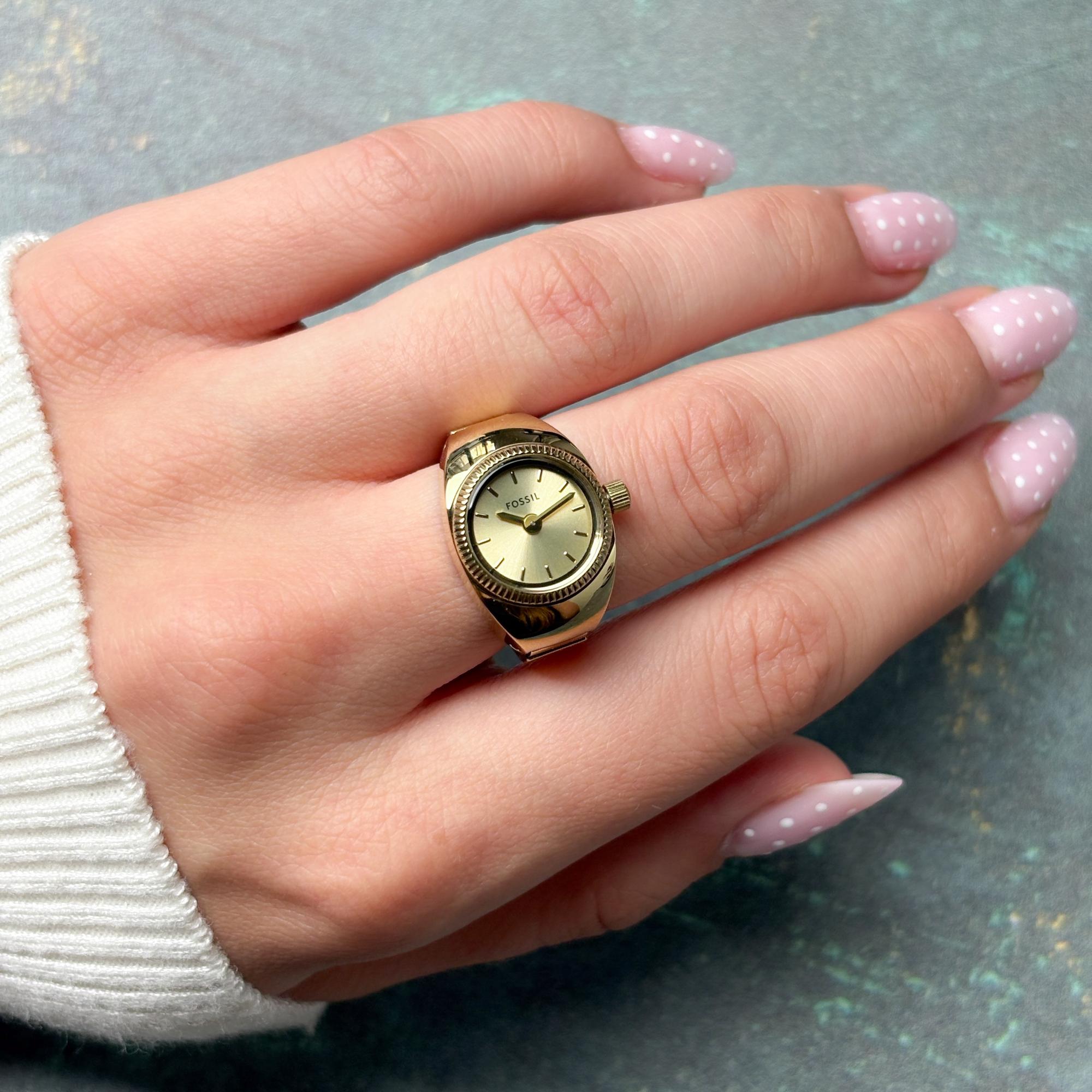 Zegarek Fossil Ring Gold Stainless Steel 15mm - damski  - miniatura 18