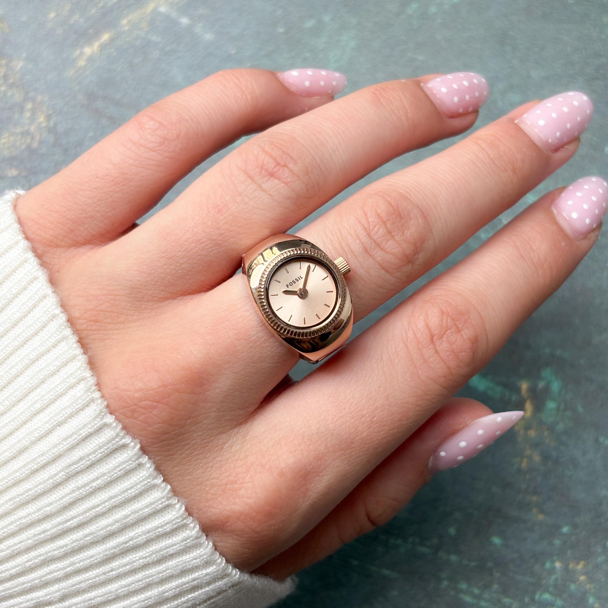Zegarek Fossil Ring Rose Gold Stainless Steel 15mm - damski  - miniatura 17