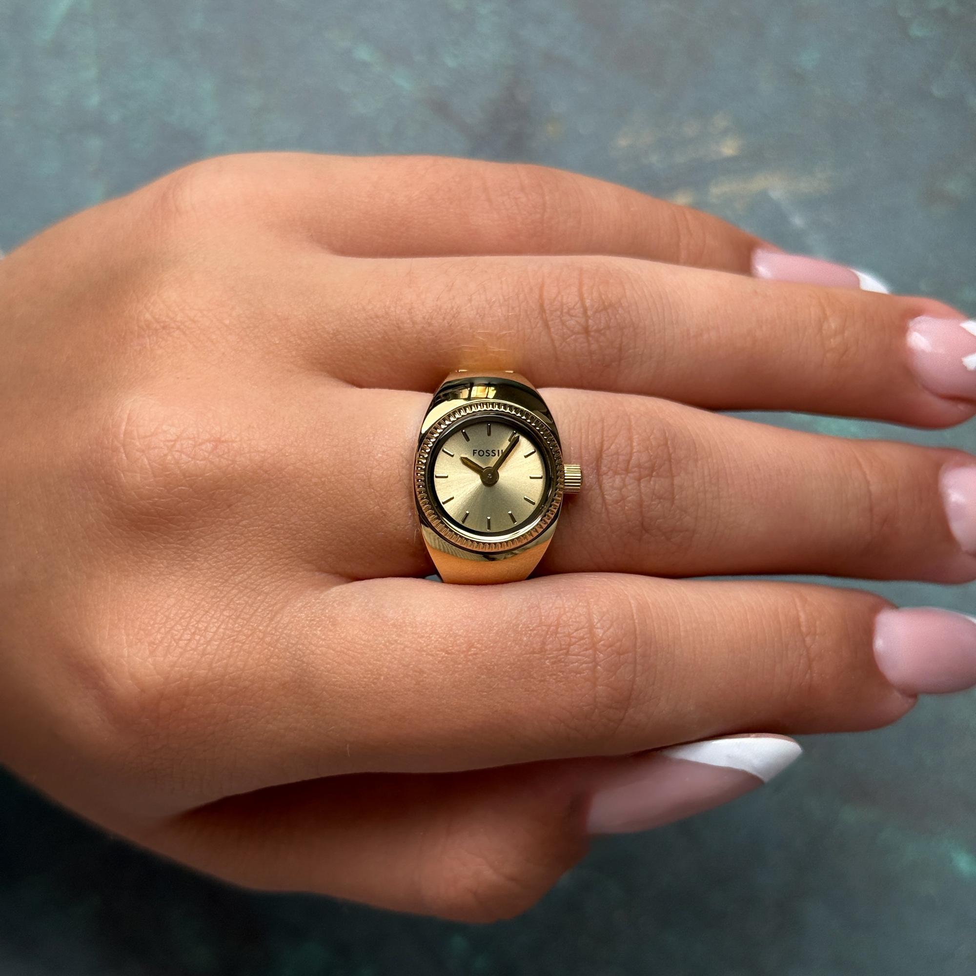 Zegarek Fossil Ring Gold Stainless Steel 15mm - damski  - miniatura 19