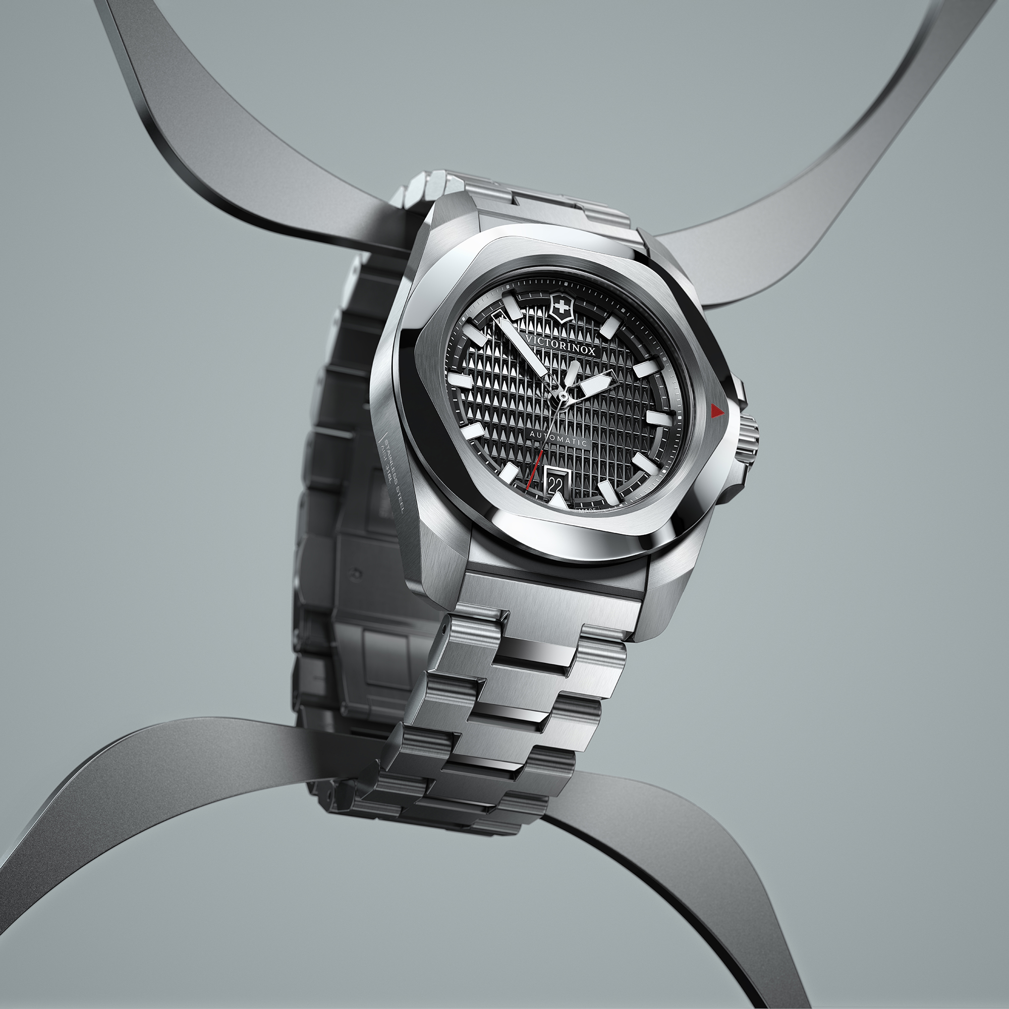 242019 zegarek srebrny sportowy INOX pasek - miniatura 9