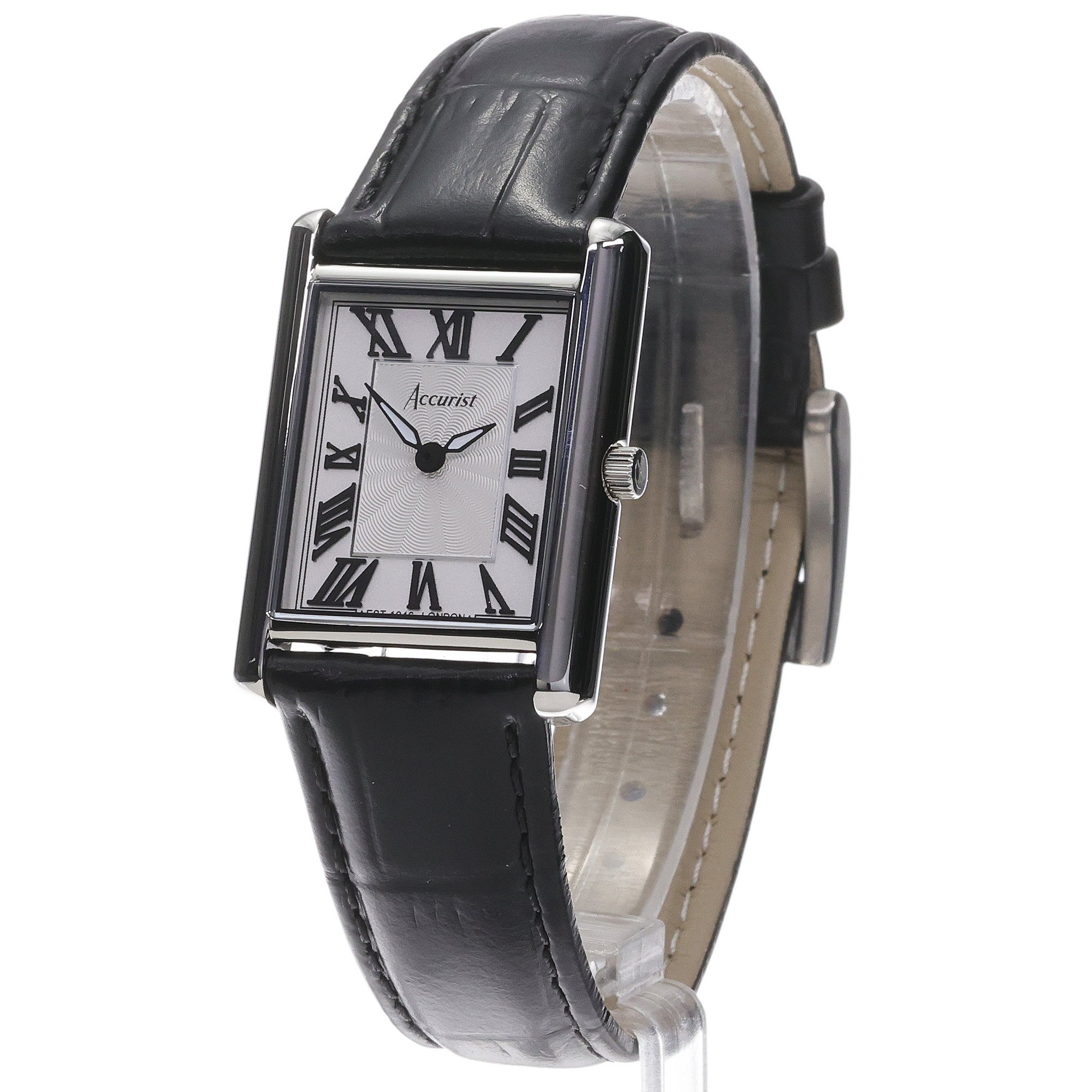 Accurist 71001 zegarek damski Rectangle srebrny