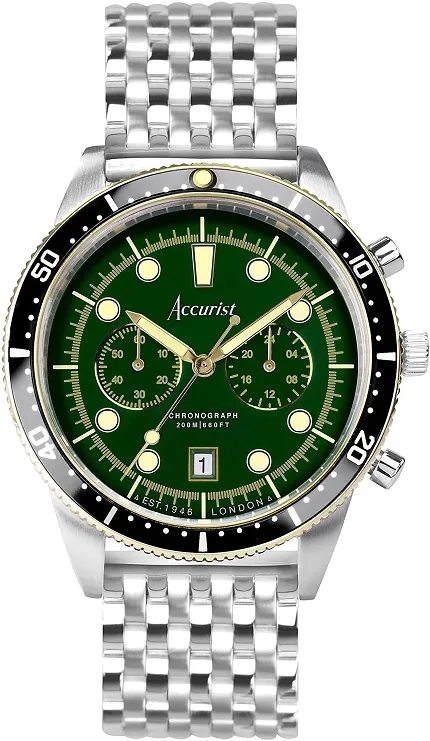 Accurist 72003 Dive Chronograph 42mm - Samphire Green