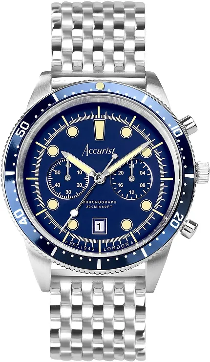 Accurist 72004 Dive Chronograph 42mm - Windermere Blue - zdjęcie 1