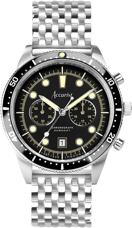 Accurist 72005 Dive Chronograph 42mm - Black - zdjęcie 1