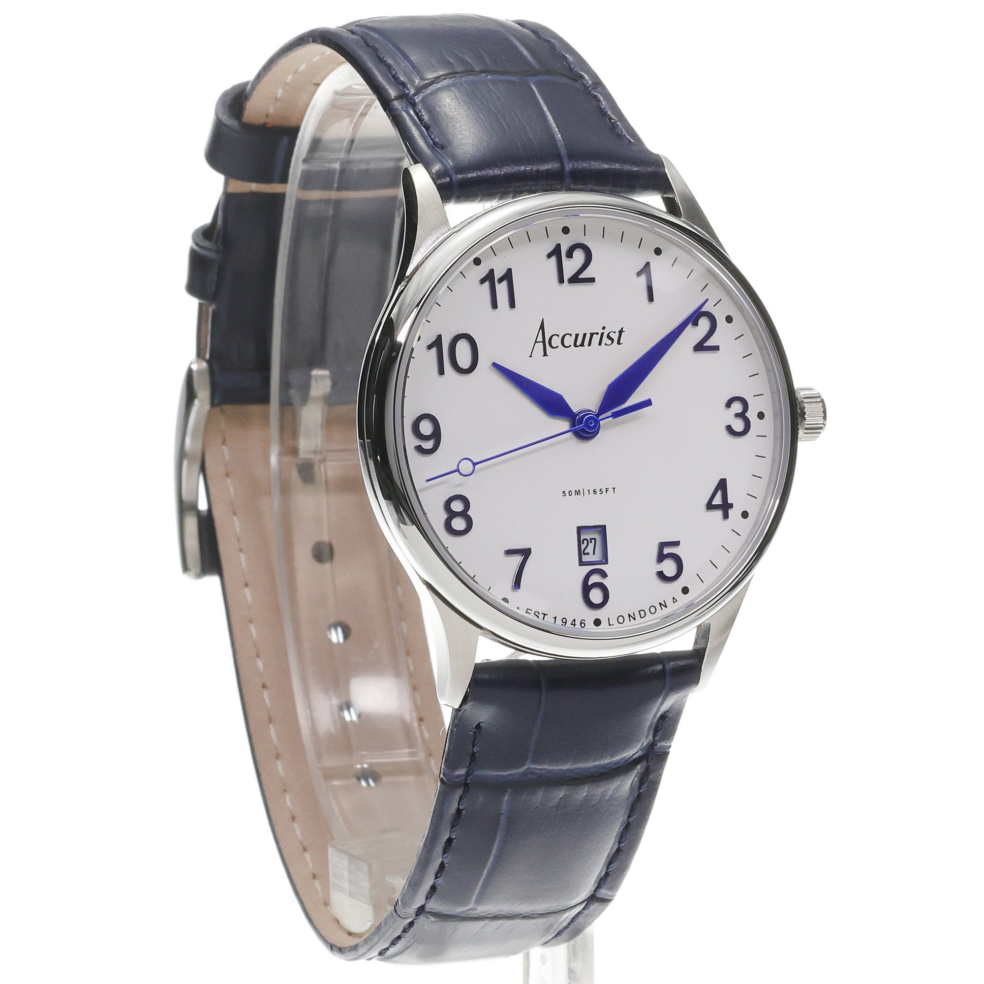 Accurist 73000 Classic 37mm - White Classic klasyczny zegarek srebrny