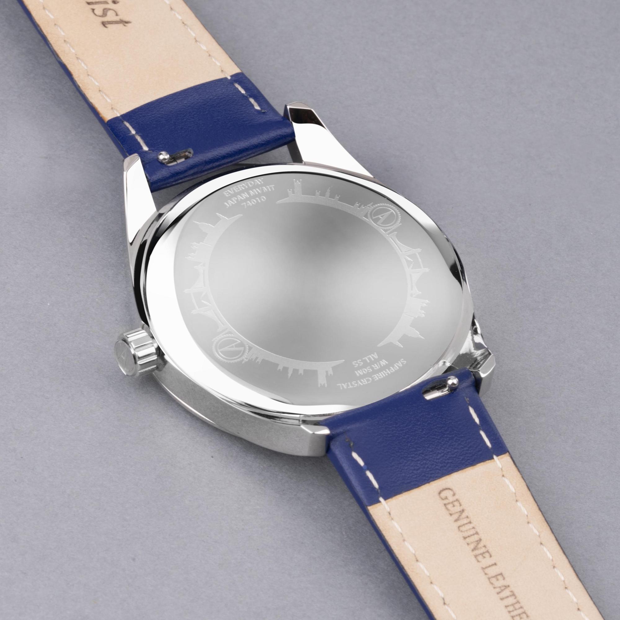 Accurist 74010 Everyday 40mm - Oxford Blue Everyday klasyczny zegarek srebrny