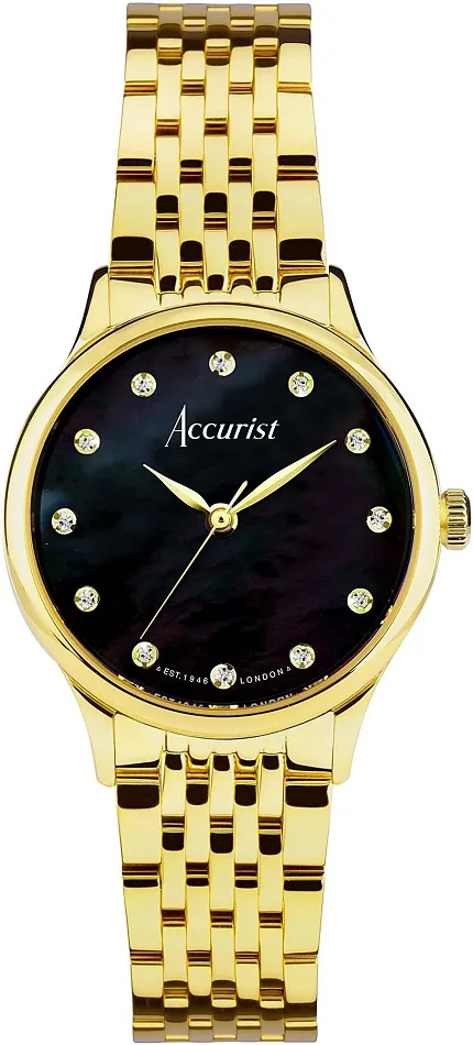 Accurist 77004 Dress Diamond 28mm - Black Mother of Pearl