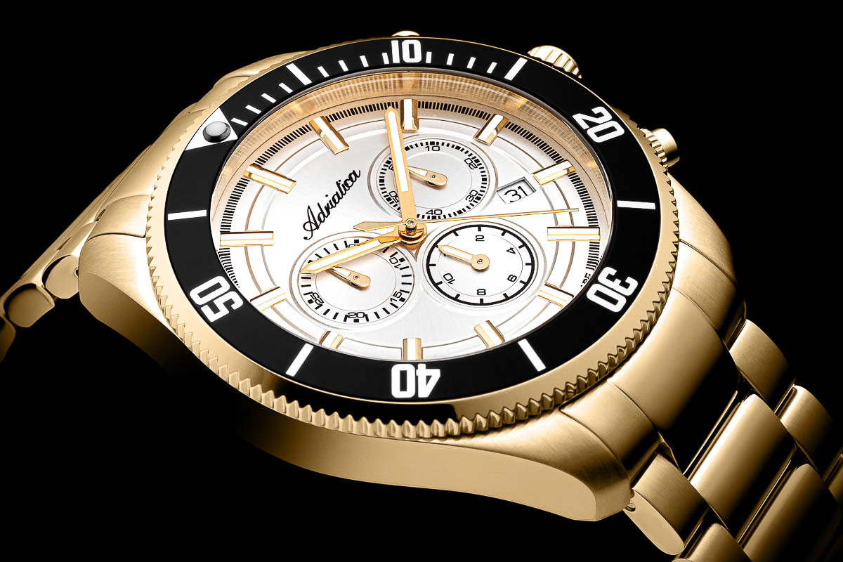 Adriatica A11391113CHN zegarek złoty sportowy Bransoleta bransoleta