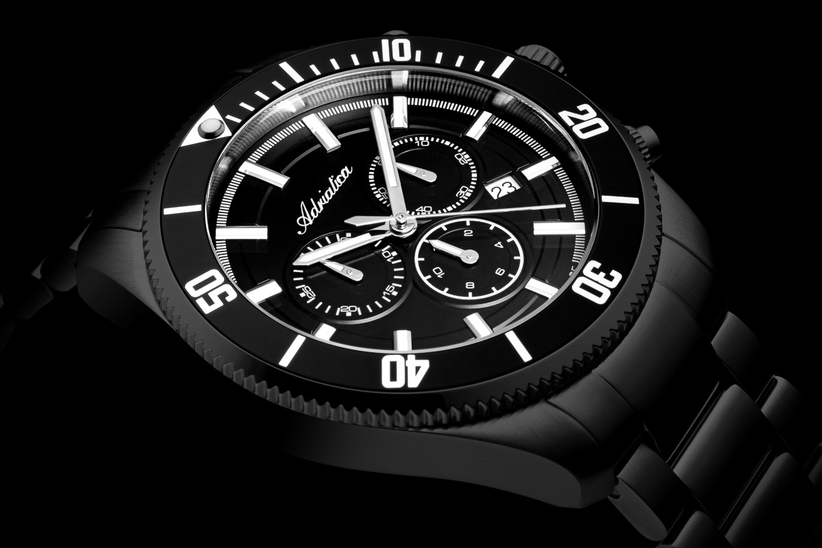 Adriatica A1139B116CHN zegarek czarny sportowy Bransoleta bransoleta