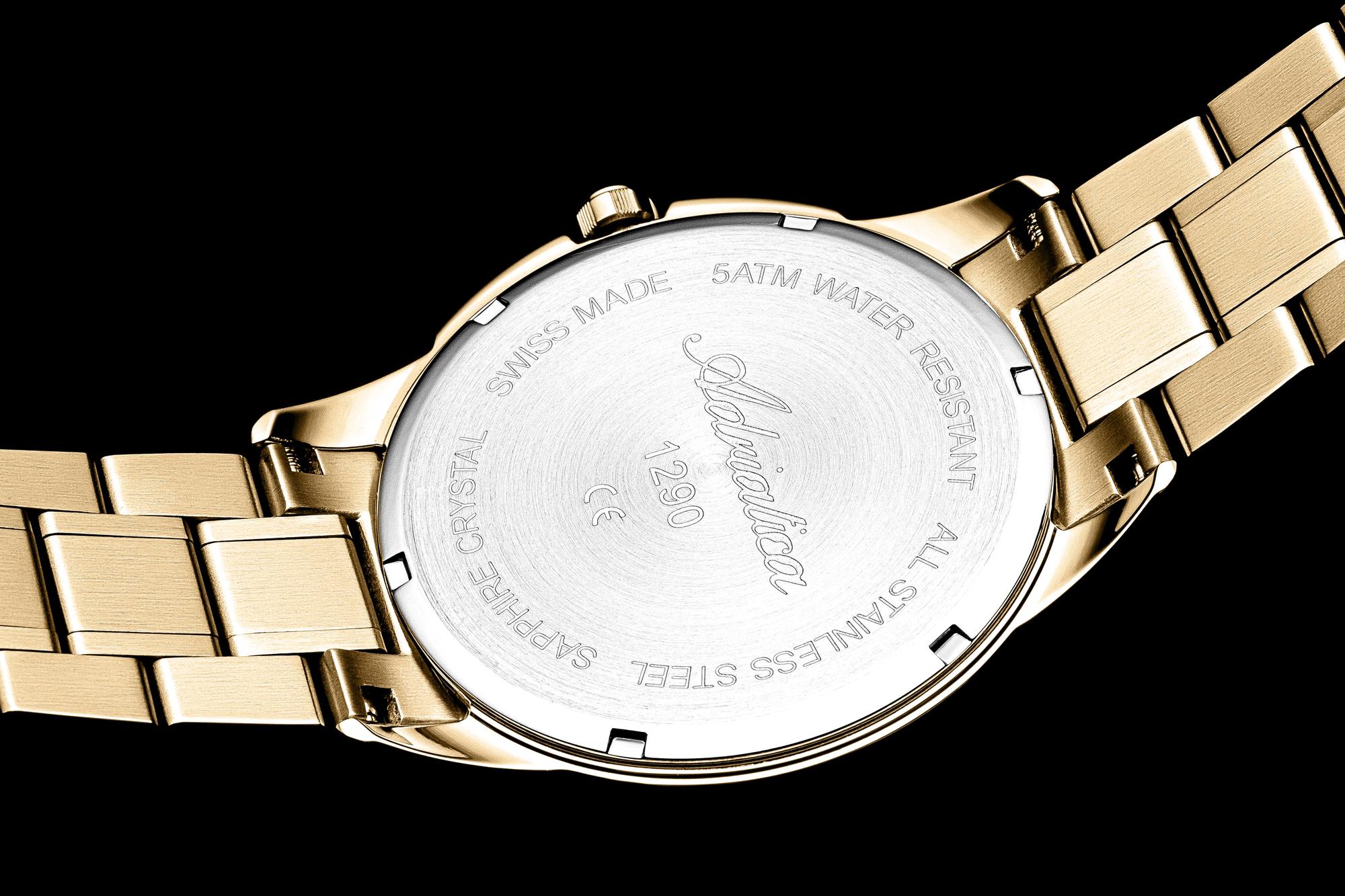 Adriatica A12901165Q Classic Bransoleta klasyczny zegarek złoty - miniatura 10