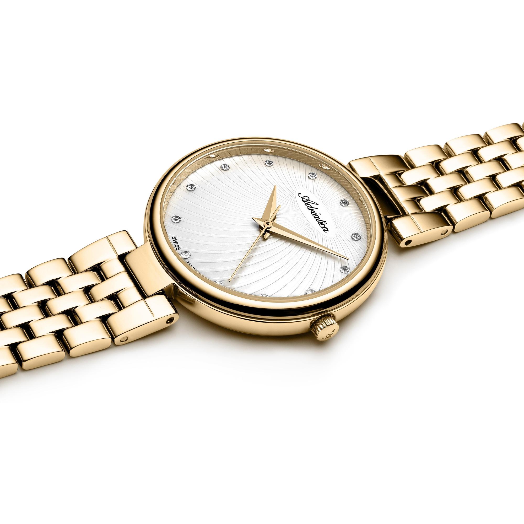 Adriatica A36891143Q1 zegarek złoty elegancki Bransoleta bransoleta