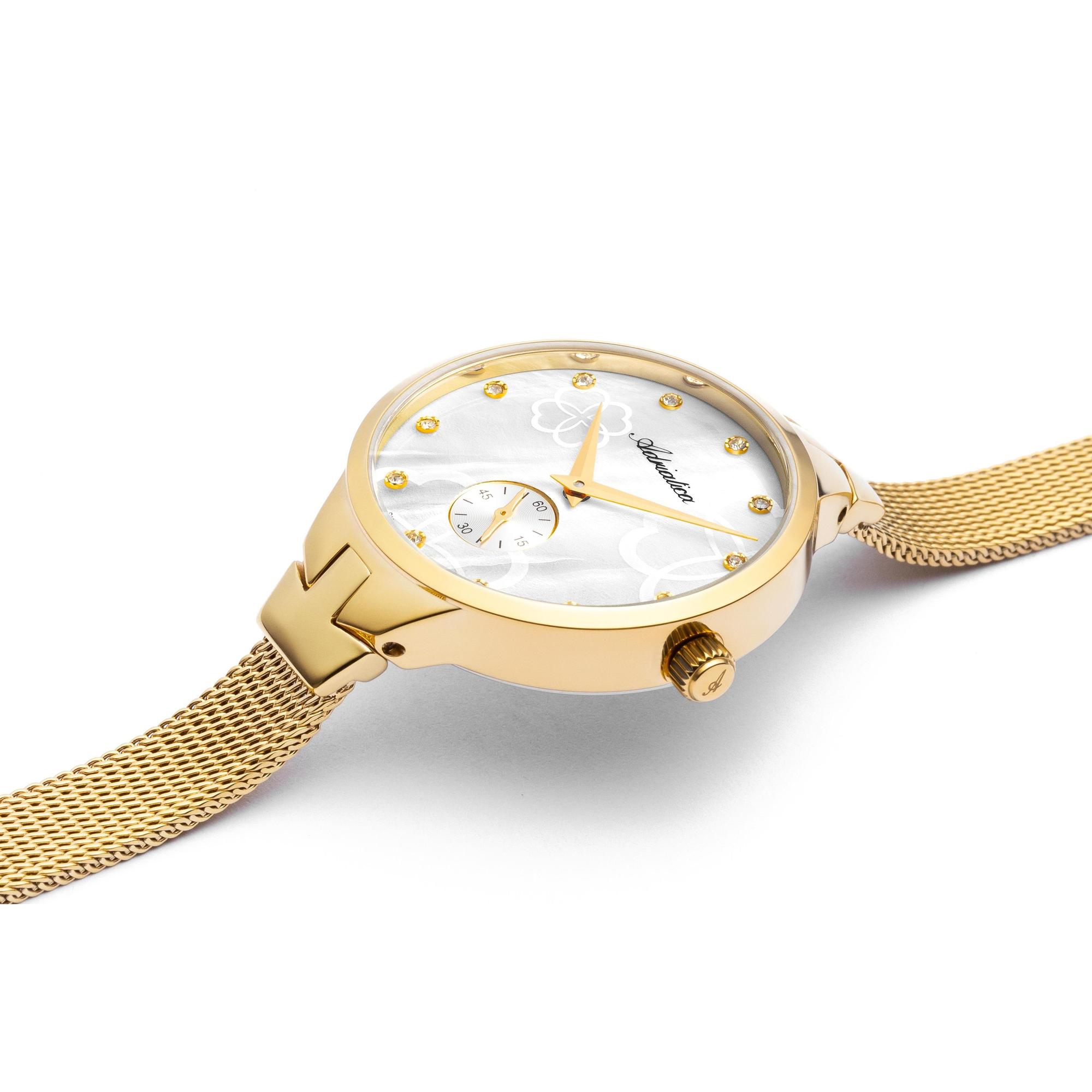 Adriatica A3719114FQ Fashion Bransoleta elegancki zegarek złoty - miniatura 7