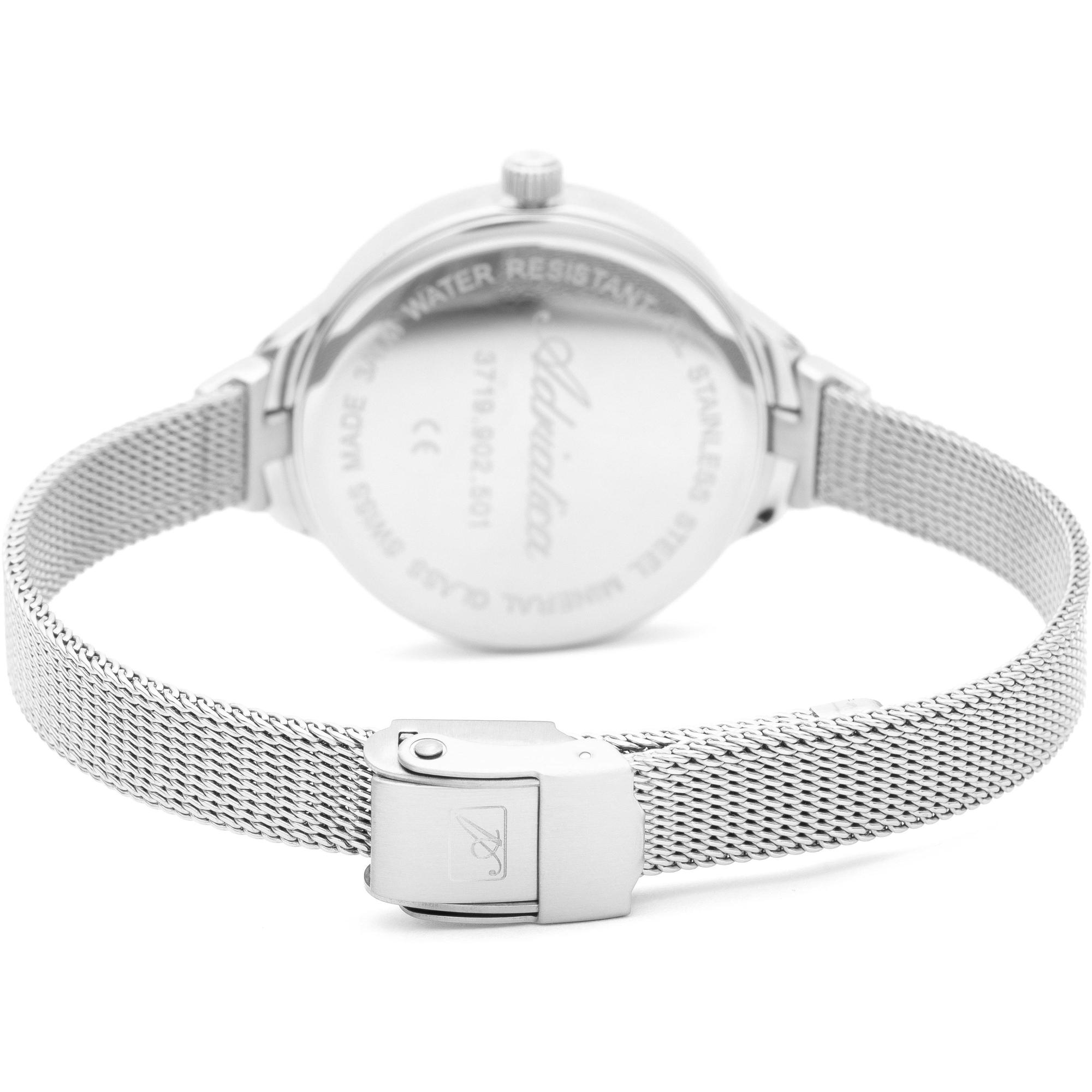 Adriatica A3719514FQ Fashion Bransoleta elegancki zegarek srebrny