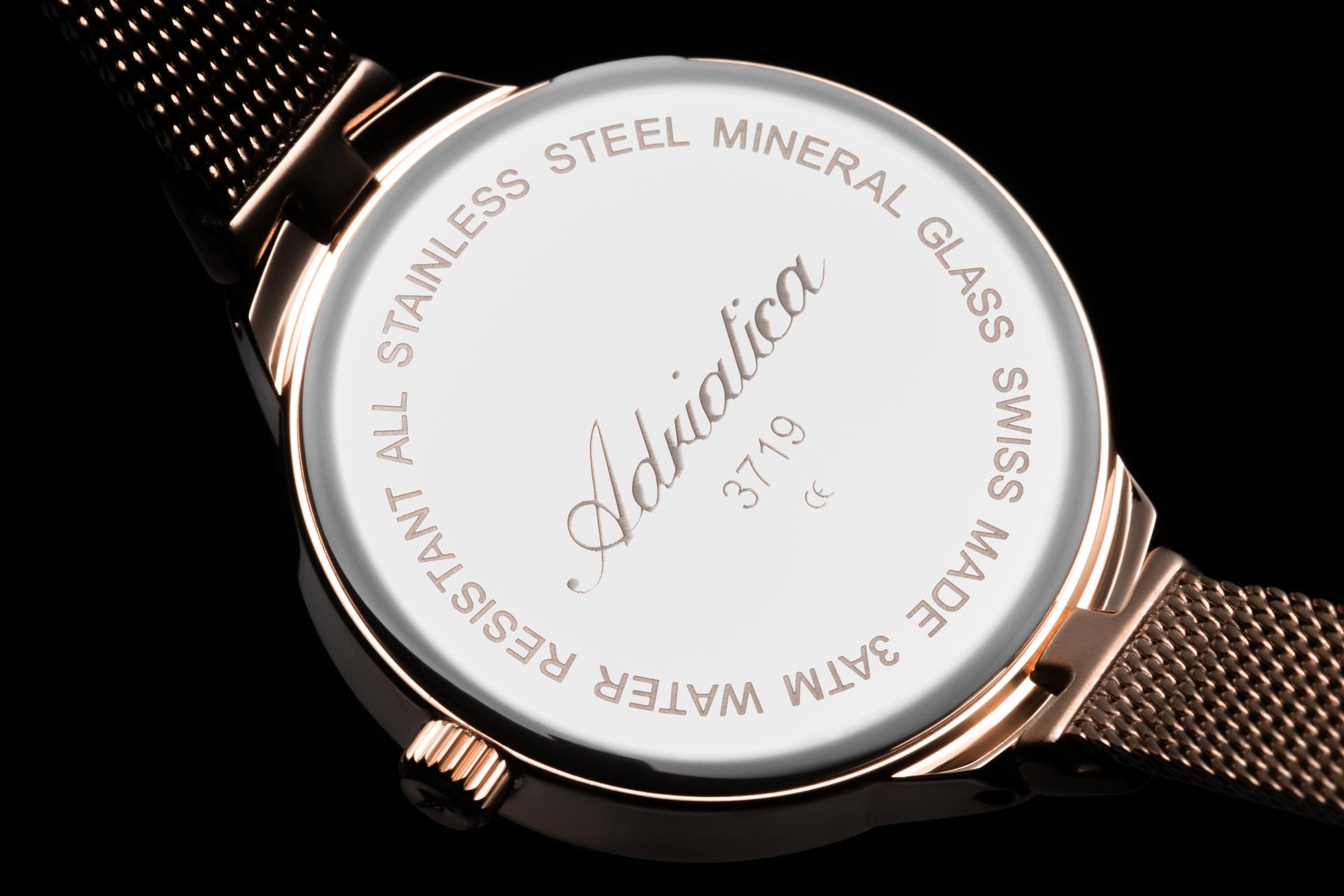 Adriatica A3719914MQ Fashion Bransoleta elegancki zegarek różowe złoto