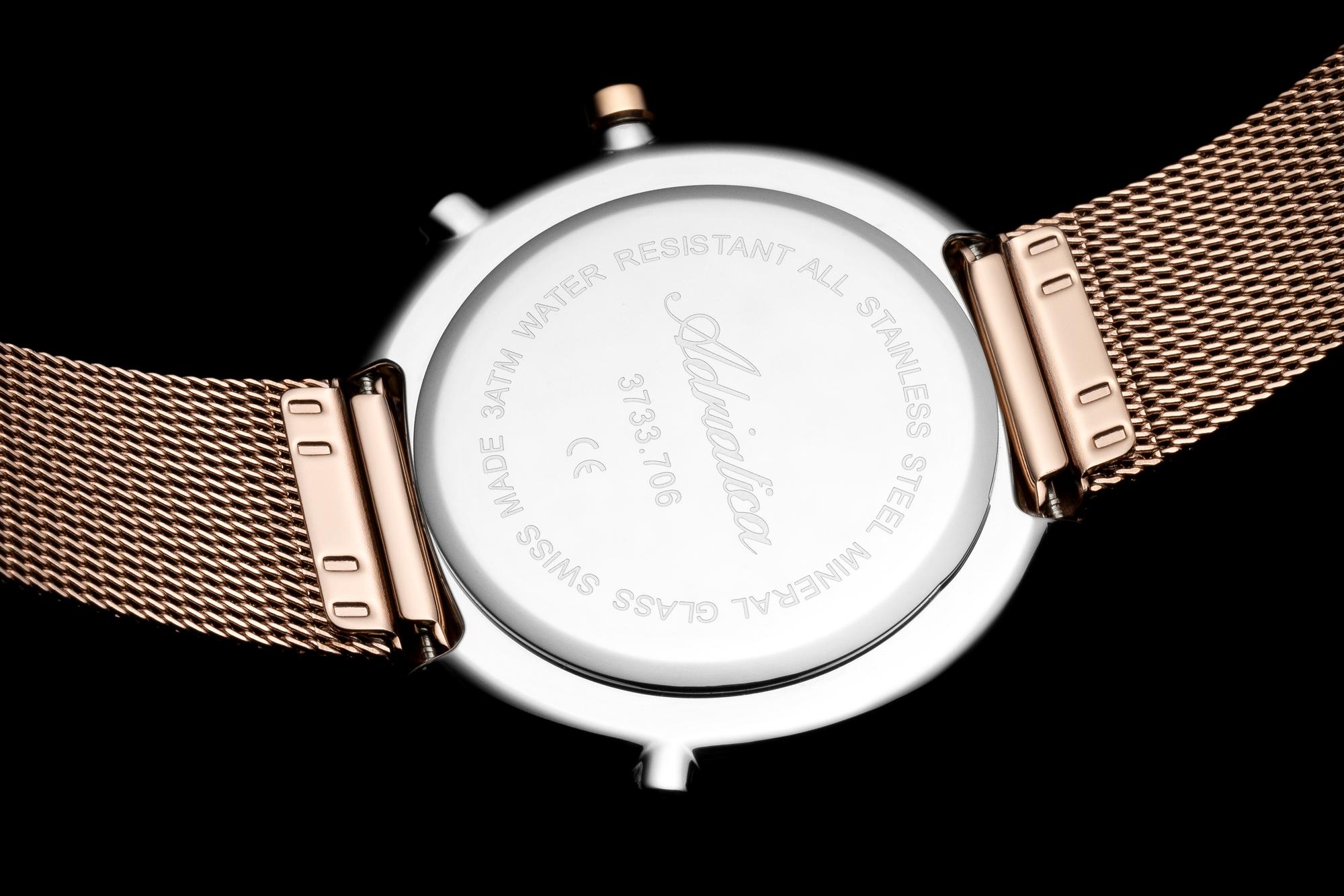 Adriatica A3732R117QF Moonphase Bransoleta elegancki zegarek różowe złoto