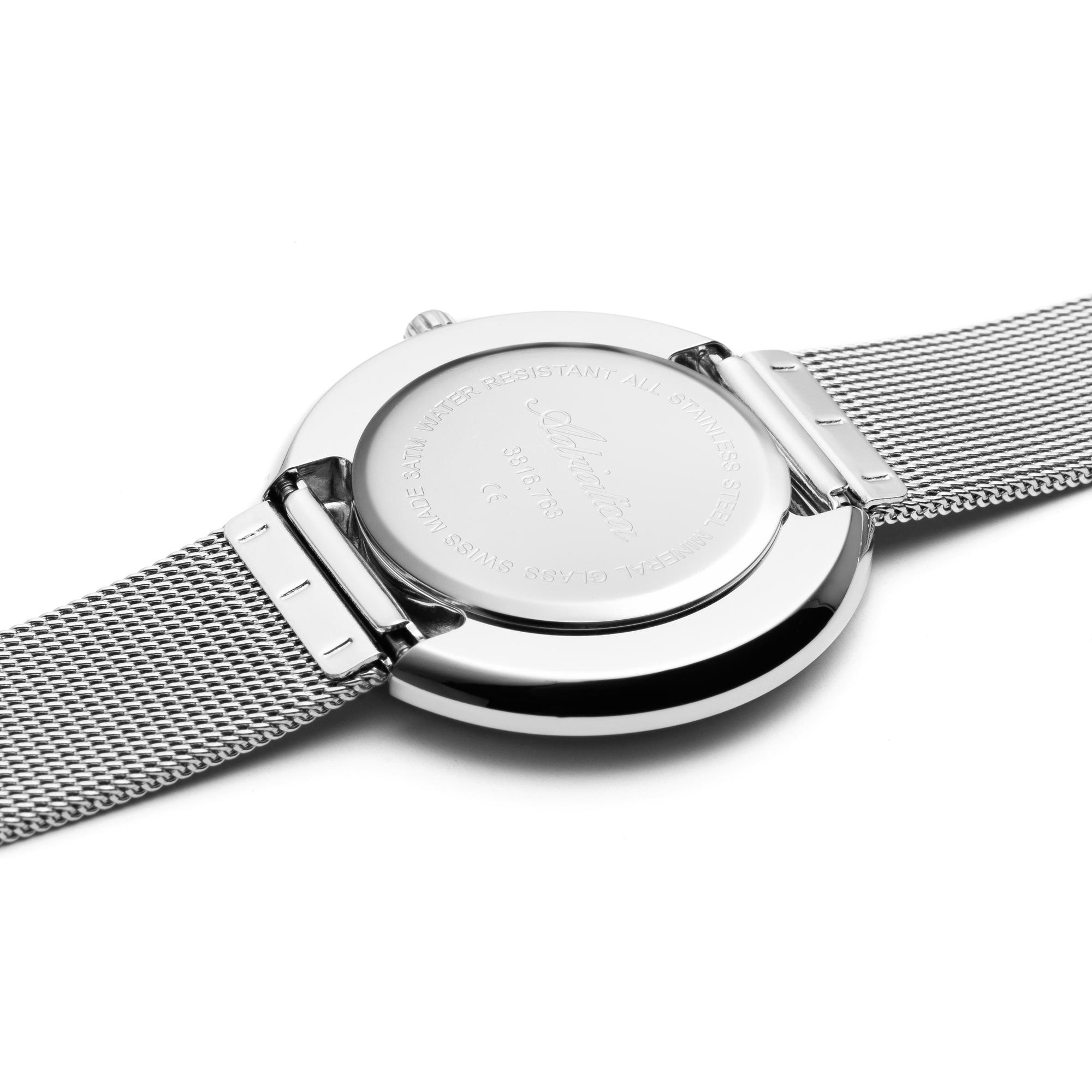 Adriatica A38165147Q zegarek srebrny elegancki Bransoleta bransoleta