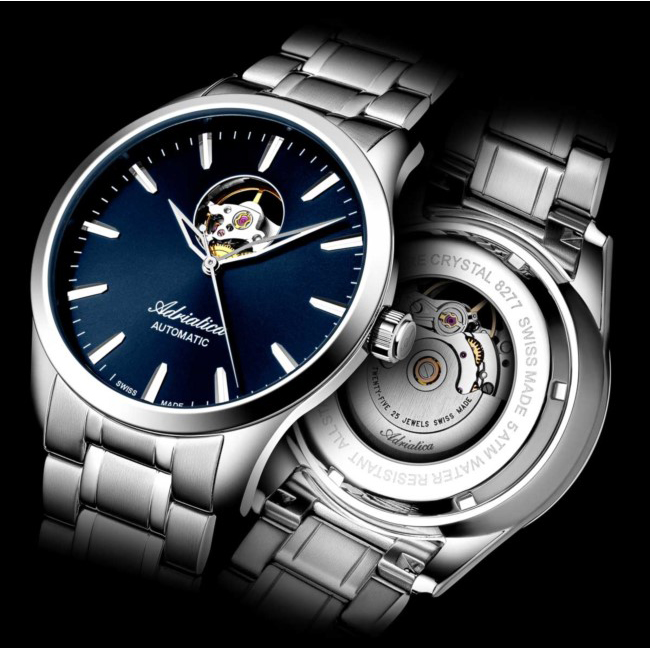 Adriatica A82775115AO zegarek srebrny klasyczny Automatic bransoleta
