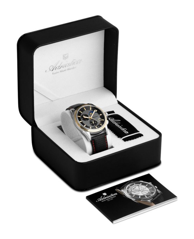 Adriatica A828222G7CHR Moonphase Chronograph zegarek klasyczny Pasek - miniatura 6