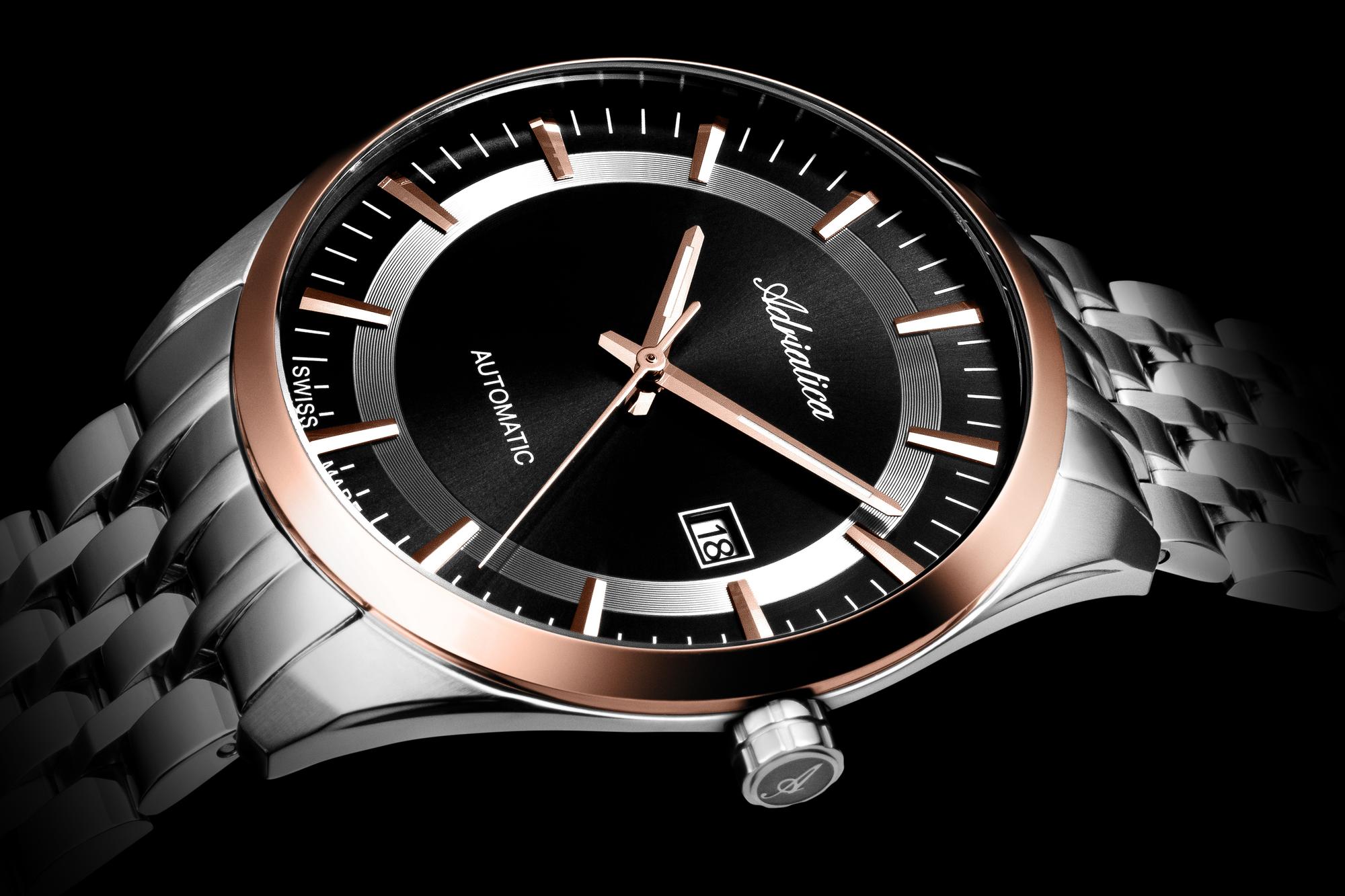Adriatica A8309R116A zegarek srebrny klasyczny Automatic bransoleta - miniatura 3