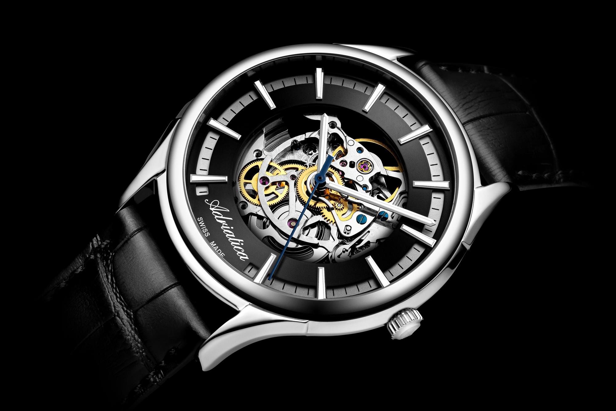 Adriatica A83285216SA zegarek srebrny klasyczny Automatic pasek