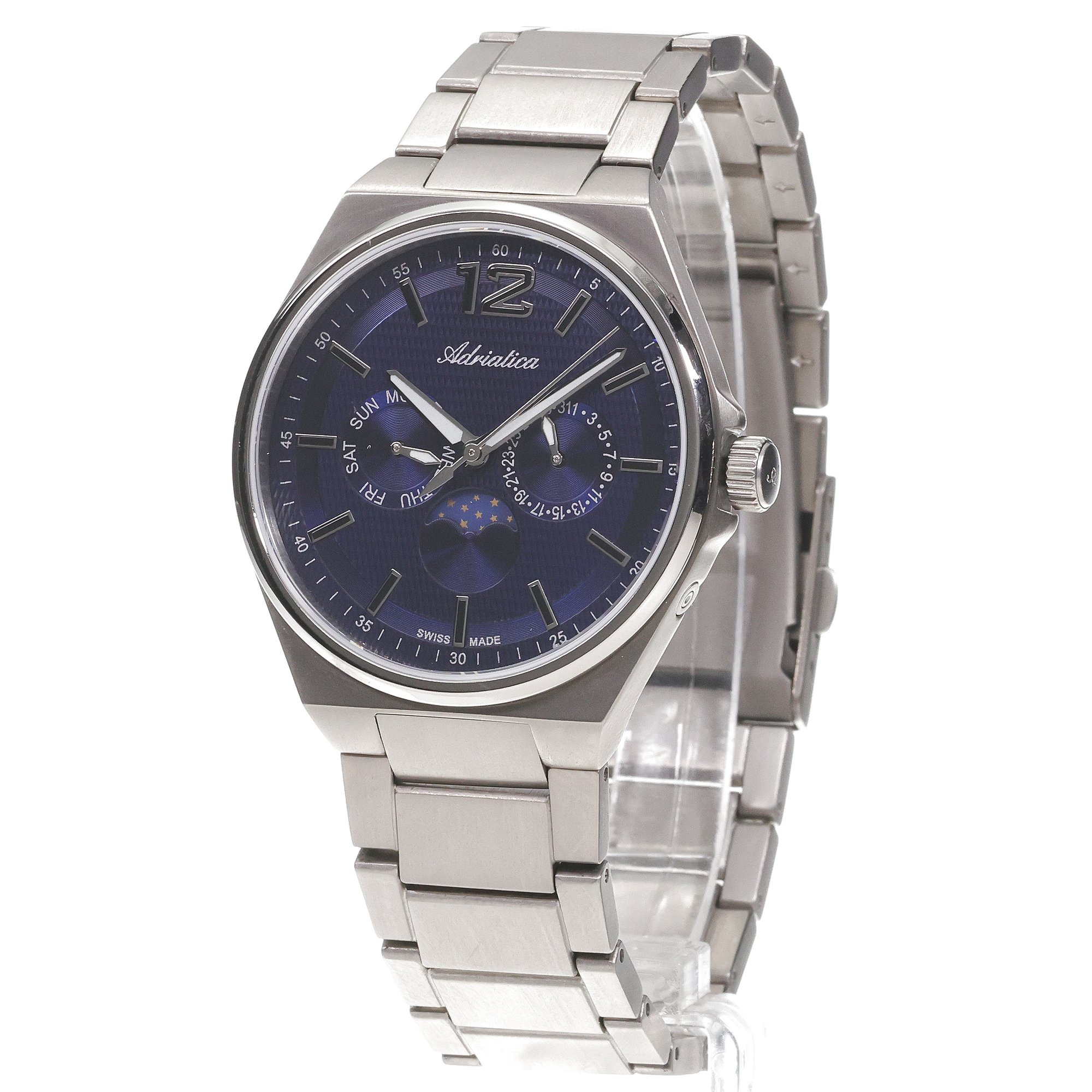 Adriatica A83464155QF Multifunction Męskie elegancki zegarek srebrny