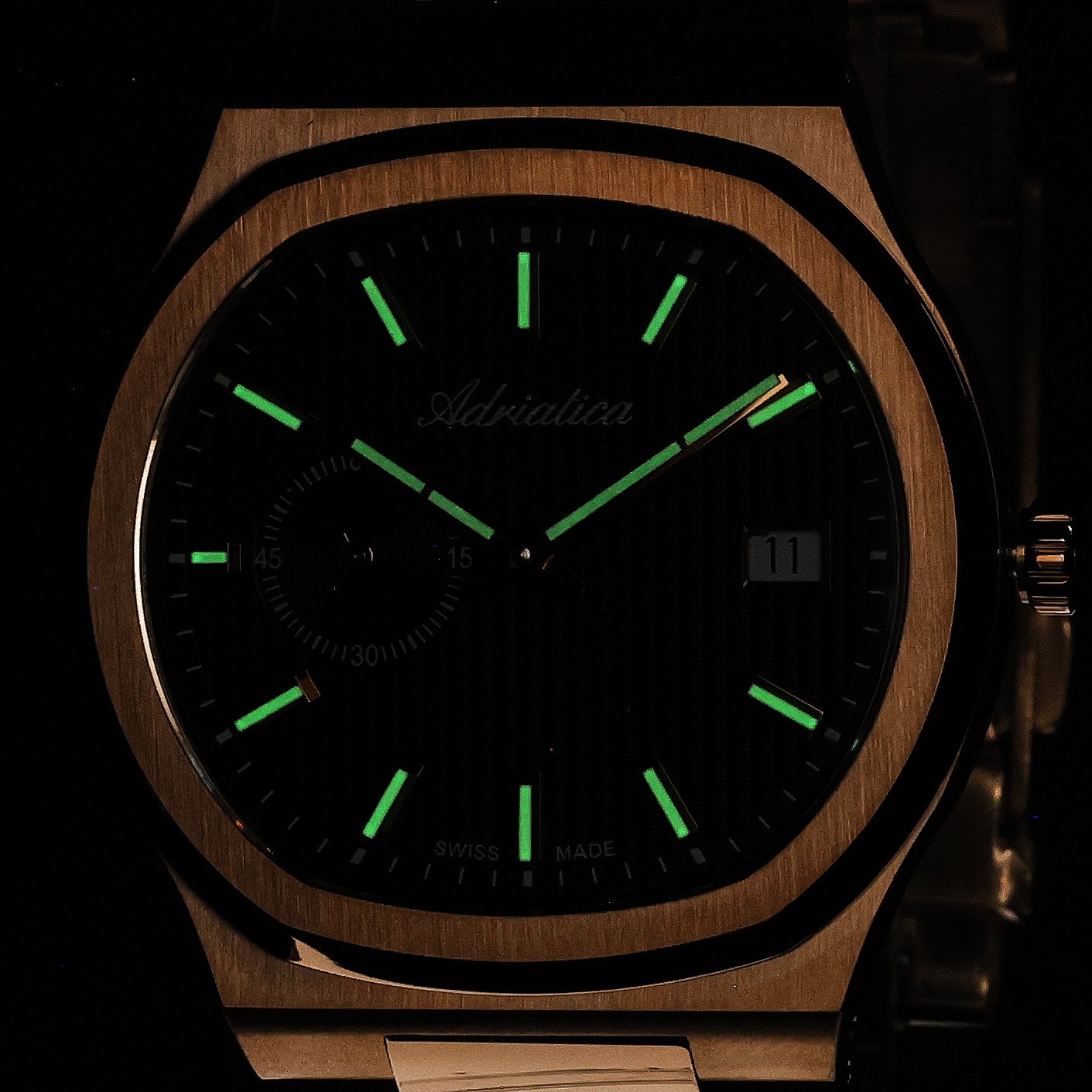 Adriatica A83491114A zegarek złoty klasyczny Automatic bransoleta - miniatura 5